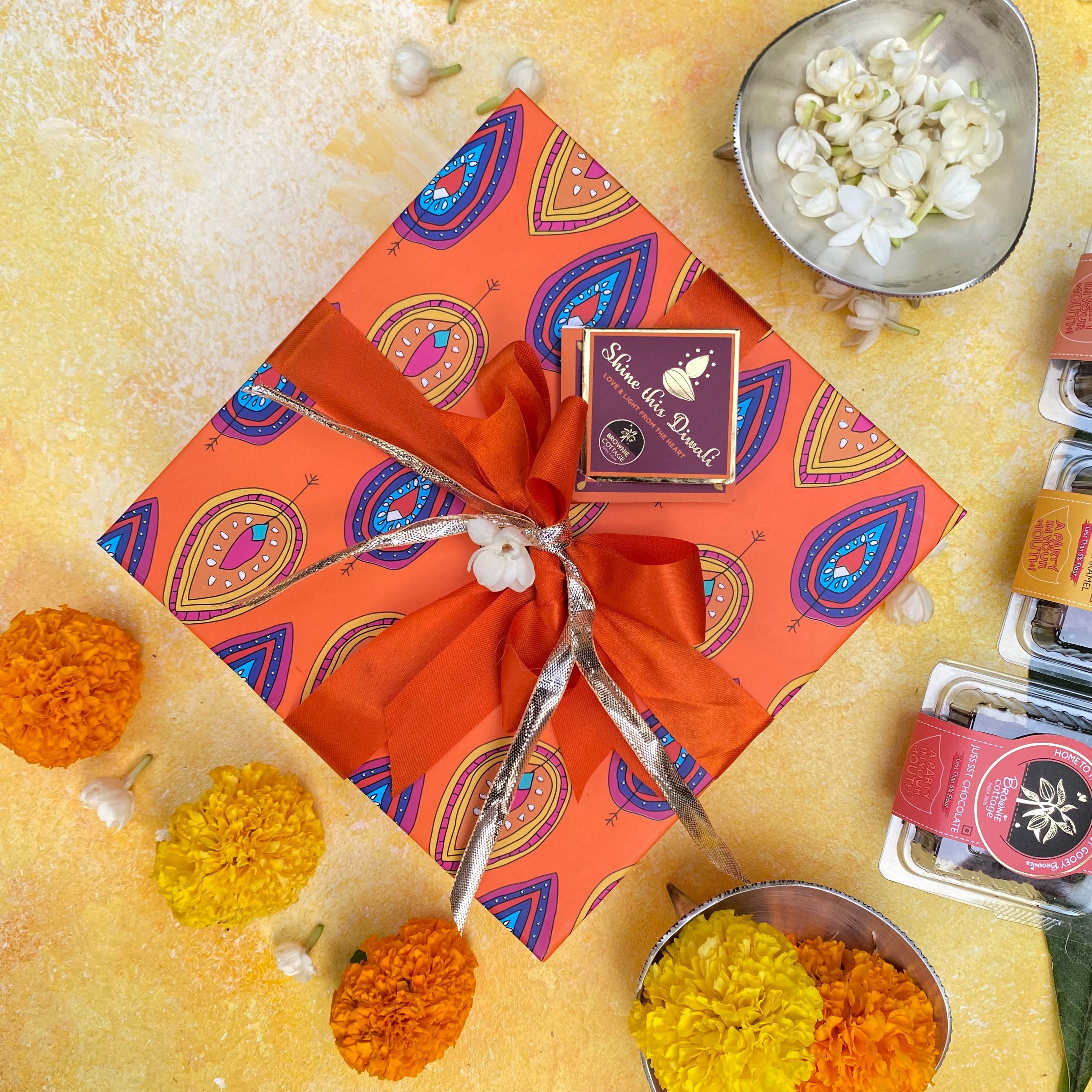 Tangerine Orange Sassy Diwali Gift Box