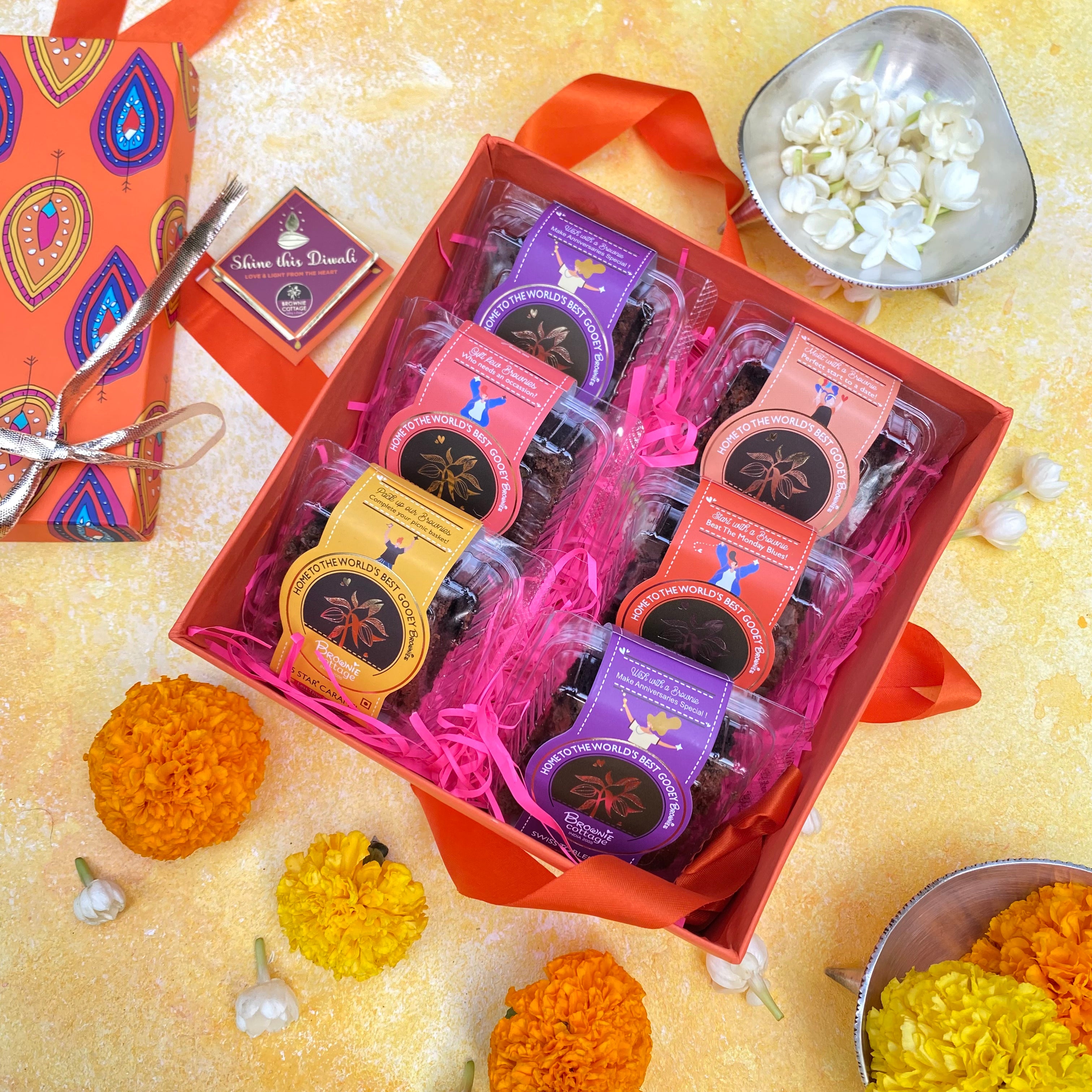 Tangerine Orange Sassy Diwali Gift Box
