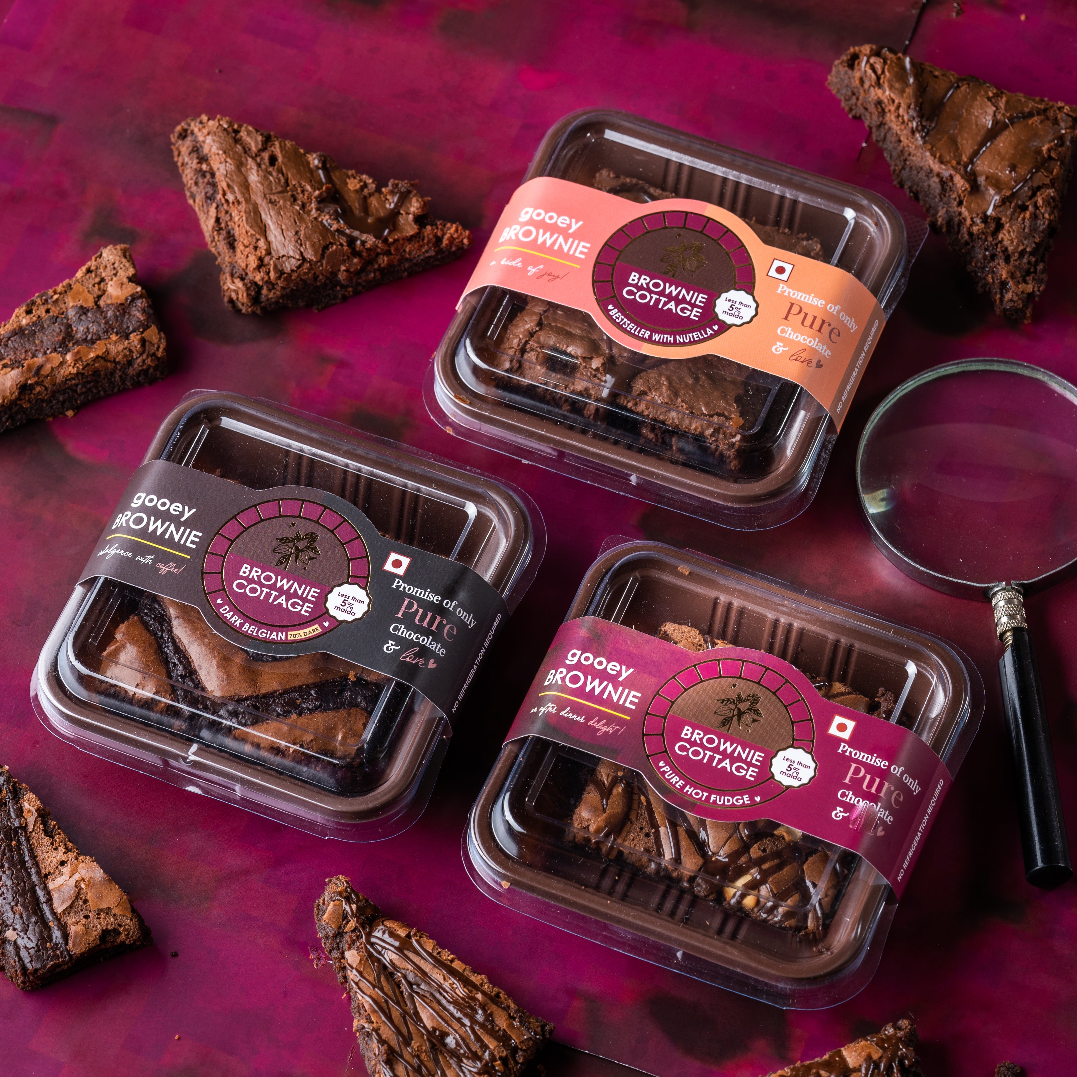 Treat For 3|'World's Best Gooey Brownies '| 3 Hot Sellers In A Bag {With FREE Sauces & Crunchies}