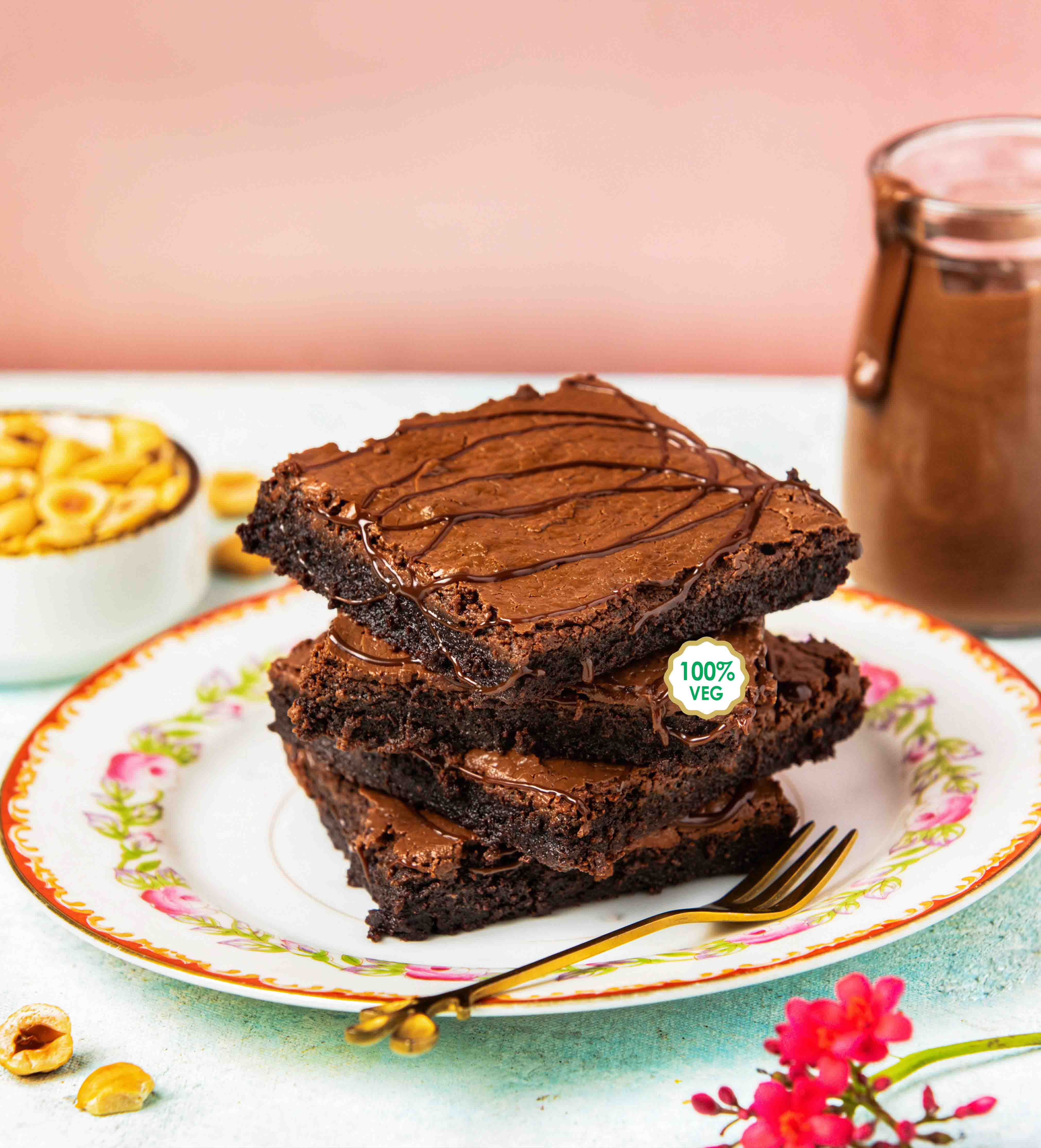 Large Square Eggless Brownie| Bestseller Nutella® | Treats 1