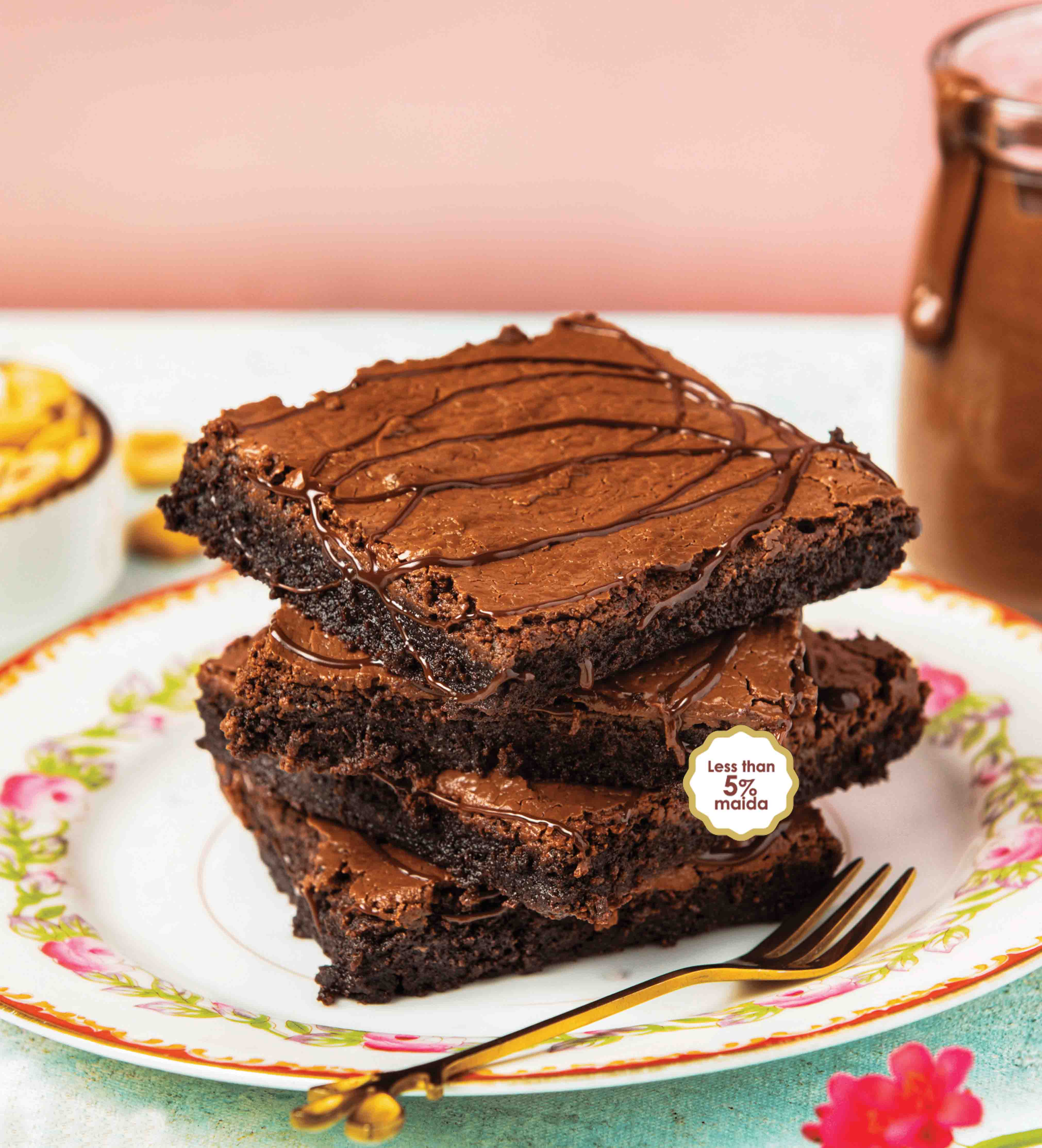 Large Square Gooey Brownie|'Bestseller' Nutella ®| Heartily Treats 1